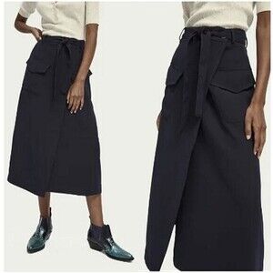 Scotch & Soda Womens Large Starwatcher Navy Midi Wrap Cargo Style Pockets